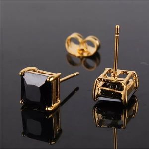 24K yellow gold filled princess topacio earrings